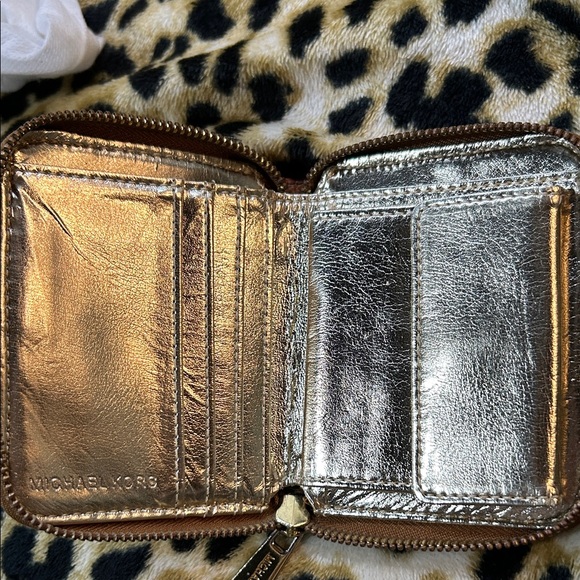 Michael Kors Tan and Gold Logo Small Wallet - Picture 9 of 15